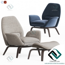 Кресло Gilliam Armchair & Ottoman Set By Minotti