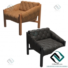 Кресло Armchair Abruzzo leather tufted chair