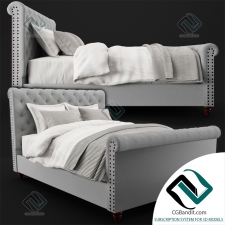 Кровать Bed Chesterfield Tufted Upholstered Pottery Barn