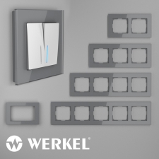 Стеклянные рамки для розеток и выключателей Werkel Favorit (серый)