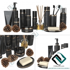 Декор для санузла Set of black cosmetics