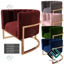 Вельветовое кресло в пяти цветах