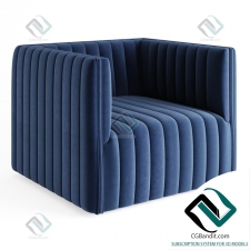 Кресло Armchair Buxton Channel Tufted Swivel Chair