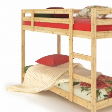 Каркас 2-ярусной кровати (IKEA МИДАЛ) и постельное белье