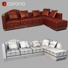Old leather corner Sofa