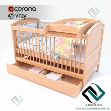 Детская кровать Children's bed Wooden crib