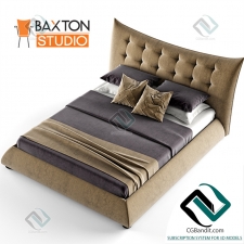 Кровать Bed Baxton Studio Marguerite Dark Beige Linen Modern Platform
