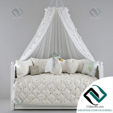 Детская кровать Children's bed White with canopy