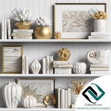 Декоративный набор Decor set in white and gold colors