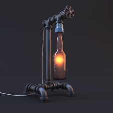 Настольный лофт светильник с бутылкой