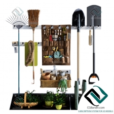 хранения садового инвентаря с декором storage of garden tools with decor