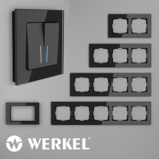 Стеклянные рамки для розеток и выключателей Werkel Favorit (черный)