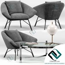 Кресло Armchair Soren Lounge Chair Eichholtz Trento Coffee Table