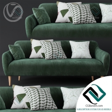 Диван Sofa Macy Green Velvet