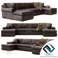 Диван Sofa RH Lancaster leather u-chaise sectional