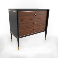 Brass 3 Drawer Nightstand