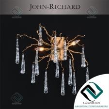 Бра Sconce John-Richard Brass and Glass Teardrop Two-Light Wall