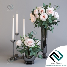 Декоративный набор Decor set with roses and candles