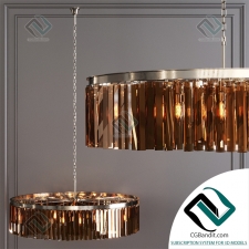 Подвесной светильник RH 1920S ODEON RHYS SMOKE GLASS PRISM ROUND CHANDELIER