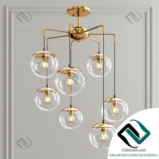 Подвесной светильник Hanging lamp Modern Handcrafted Brass Glass Bubbles