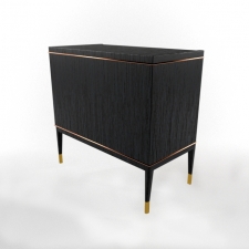 Brass 3 Drawer Nightstand