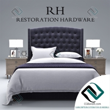 Кровать Bed Restoration Hardware Warner Fabric Tufted