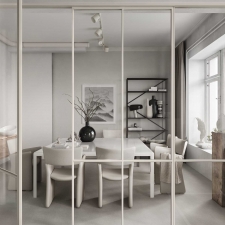 Office Space of Scandinavian Interior 3D сцена интерьер