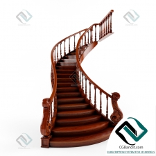 Классическая лестница из красного дерева Classic staircase