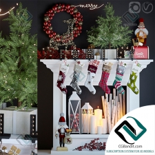 Декоративный набор Artificial fireplace with Christmas decor 12