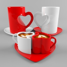 Heart cup coffee