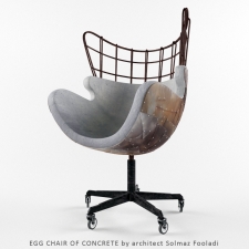 EGG CHAIR OF CONCRETE by architect Solmaz Fooladi