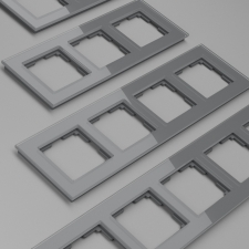 Стеклянные рамки для розеток и выключателей Werkel Favorit (серый)