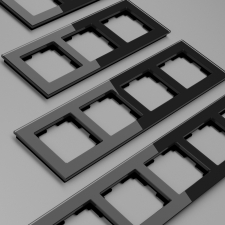 Стеклянные рамки для розеток и выключателей Werkel Favorit (черный)