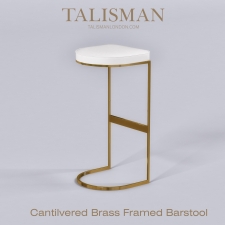 Cantilvered Brass Framed Barstool - TALISMAN