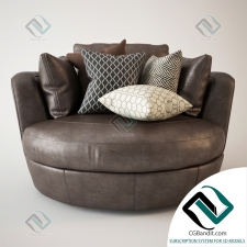 Swivel chair Snuggle Leather