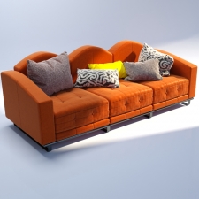 Orange leather Sofa