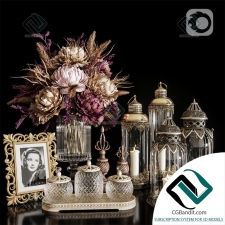 Декоративный набор Decor set Dried flower antique lantern