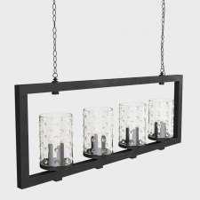 Kathy Kuo Glacerie Rectangular Modern 12 Light Island Chandelier