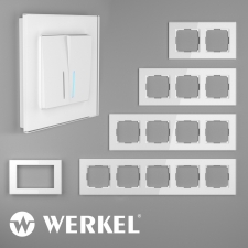 Стеклянные рамки для розеток и выключателей Werkel Favorit (белый)
