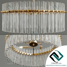 Подвесной светильник Casandra 4-light Brushed Brass Pendant Crystal Chandelier