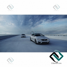 BMW BRIDGE День и Ночь, 3д сцена для рендера автомобилей, экстерьер 