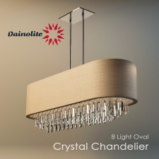 Dainolite 8 Light Oval Crystal Chandelier