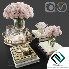 Декоративный набор Decor set Rose and crystal vase