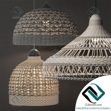 Подвесной светильник Three wicker lampshades