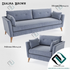 Диван Sofa Dialma Brown Divano-db004535 Poltrona-db004536