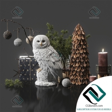 Декоративный набор Decor set owl with spruce