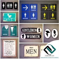 Багеты Baguettes Bathroom signs