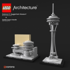 LEGO Architecture Guggenheim + Seattle Space Needle