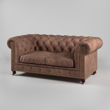 Двухместный диван Кенсингтон, отделка кожей, Kensington 2 Seater