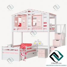 Детская кровать Children's bed  2-level lodge Bilbao